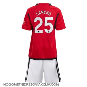 Dres Manchester United Jadon Sancho #25 Domaci za djecu 2023-24 Kratak Rukav (+ kratke hlače)